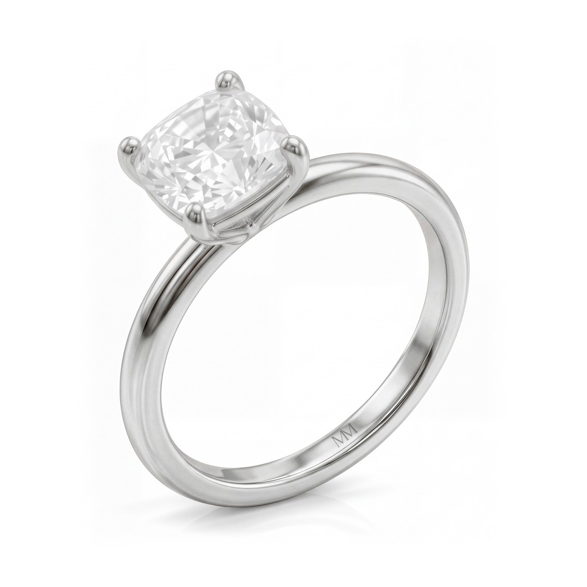 Altessa - Cushion Cut Moissanite Solitaire Engagement Ring with High Four-Prong Setting