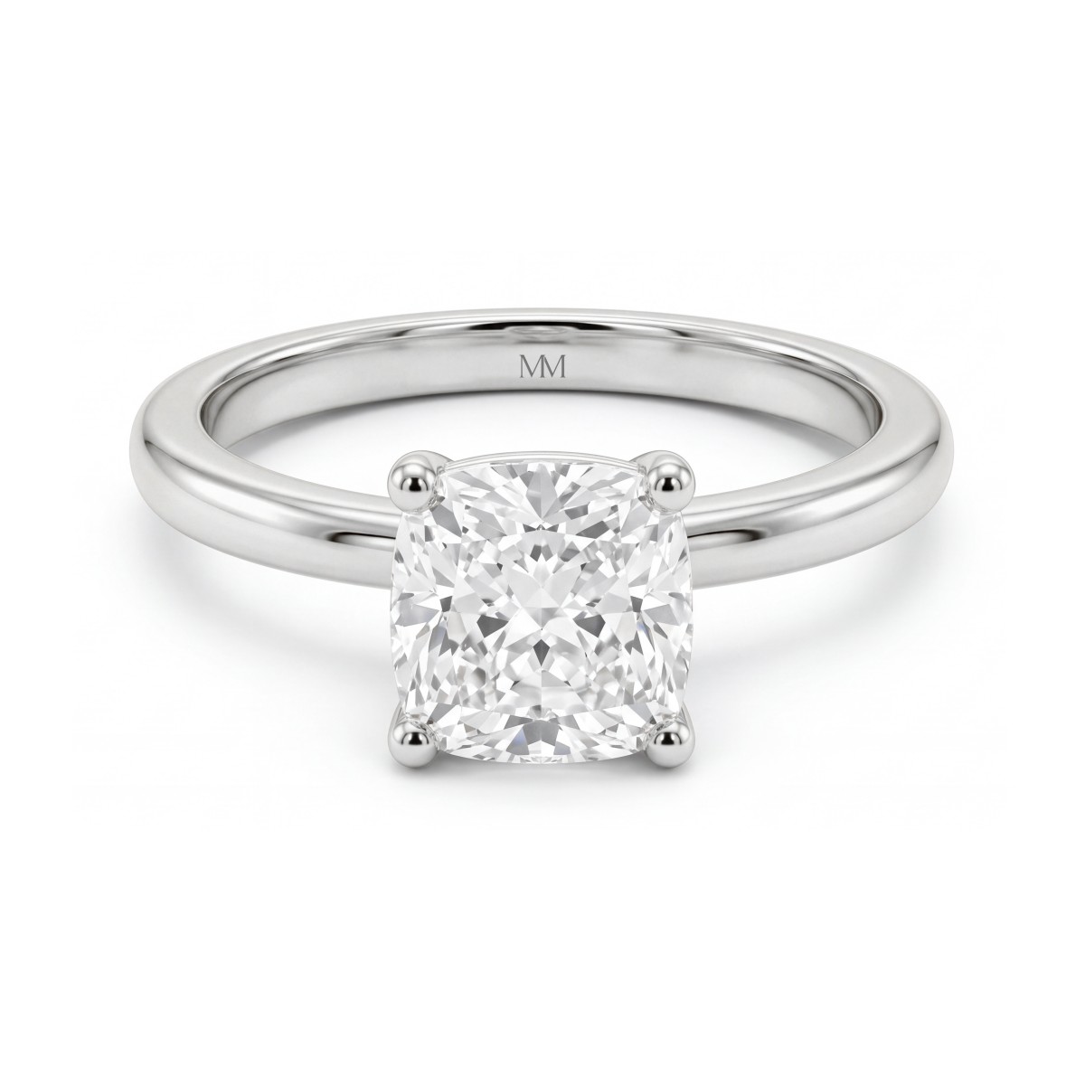 Altessa - Cushion Cut Moissanite Solitaire Engagement Ring with High Four-Prong Setting