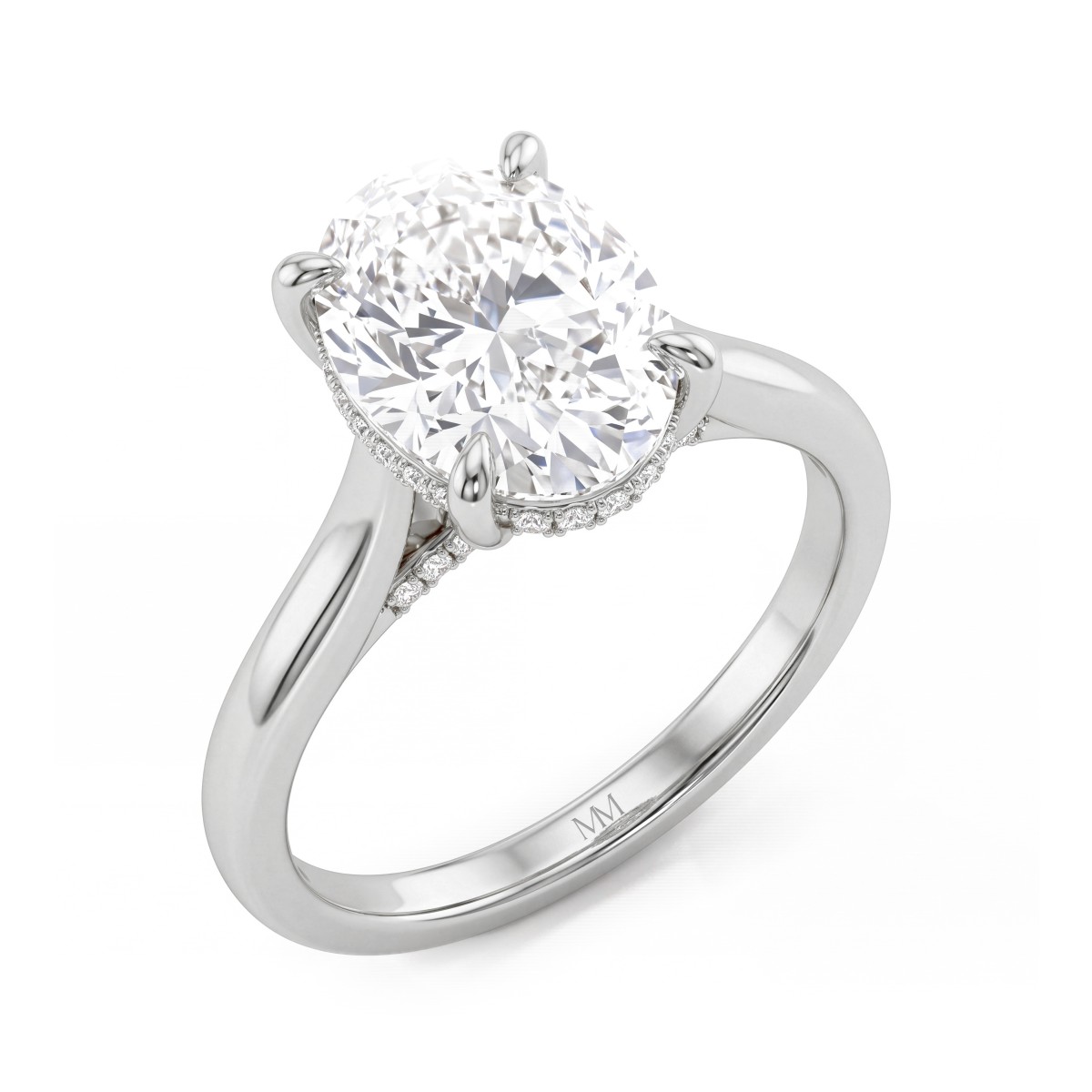 Nimbus - Oval Moissanite Engagement Ring with Hidden Halo
