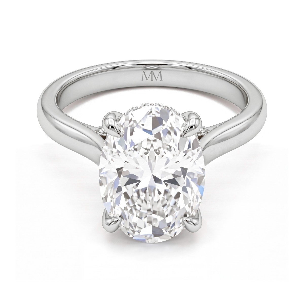 Nimbus - Oval Moissanite Engagement Ring with Hidden Halo