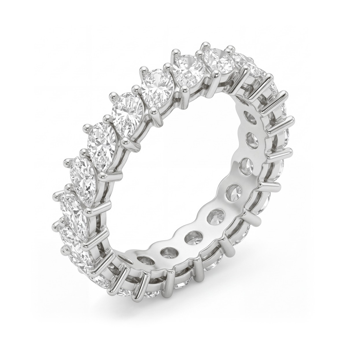 Laurel - Pear Cut Moissanite Full Eternity Band with Tilted Stones