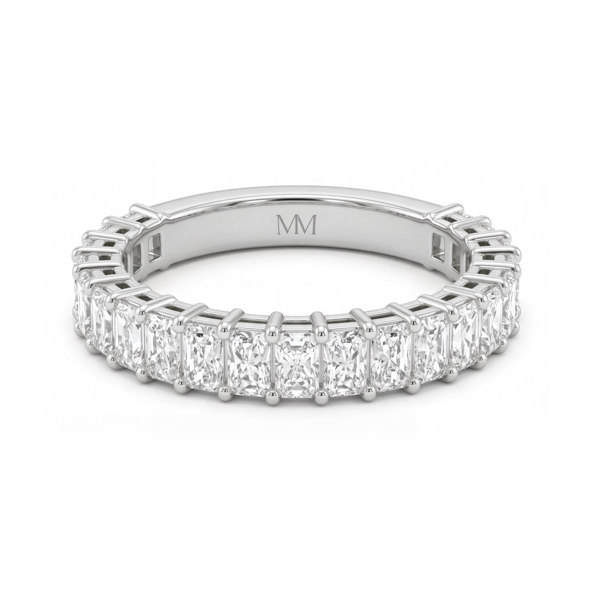 Radiline - Radiant Cut Moissanite Three-Quarter Eternity Band