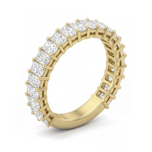 Radiline - Radiant Cut Moissanite Three-Quarter Eternity Band