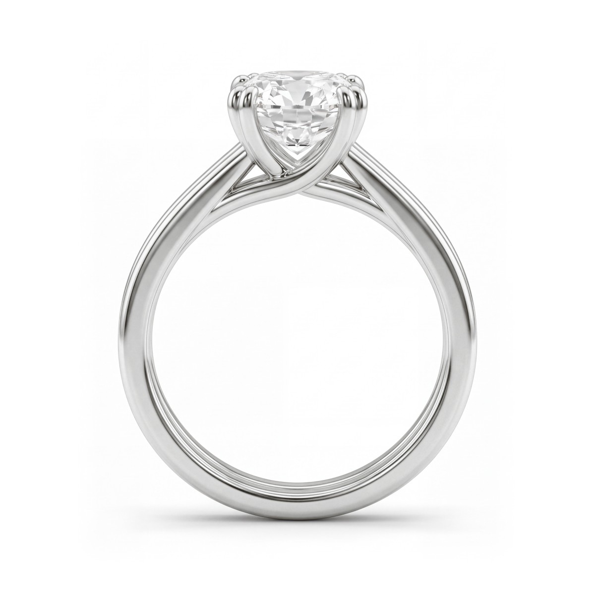 Entwine - Cushion Cut Moissanite Engagement Ring with Crossover Double Band