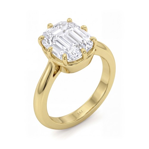 Reverie - Elongated Cushion Moissanite Solitaire Engagement Ring with Eight Prongs
