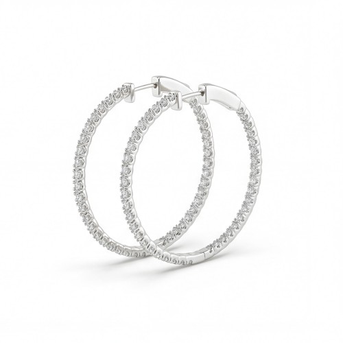 Orbita - Eternity Hoop Earrings With Moissanite Accents
