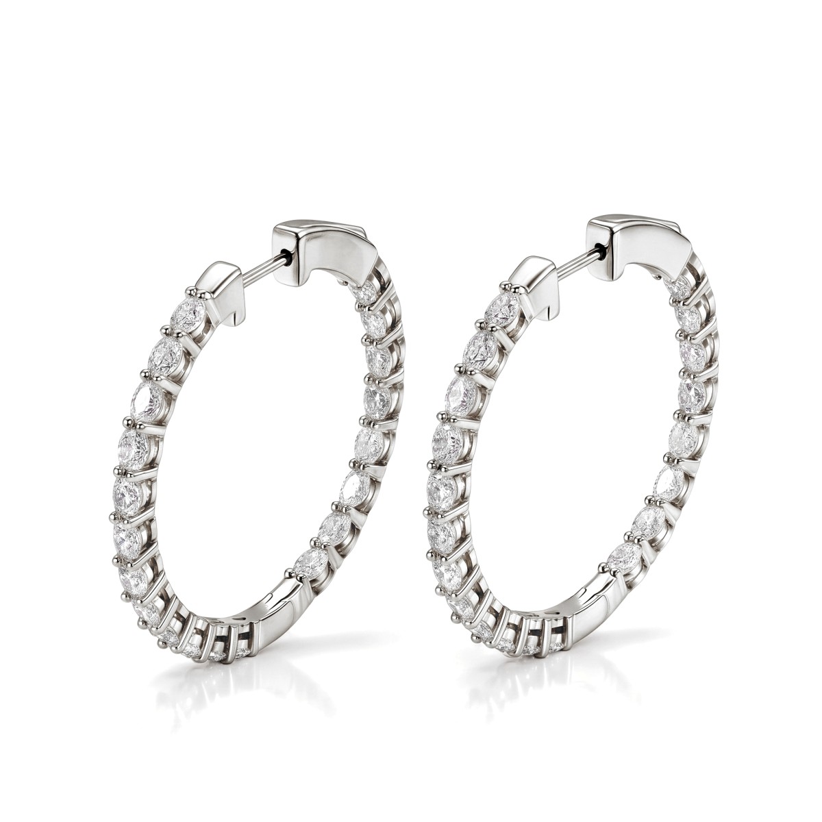 Luminette - Oval Cut Moissanite Channel Set Hoop Earrings