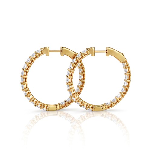 Luminette - Oval Cut Moissanite Shared Prong Hoop Earrings