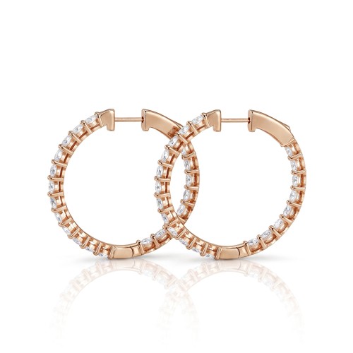 Luminette - Oval Cut Moissanite Shared Prong Hoop Earrings