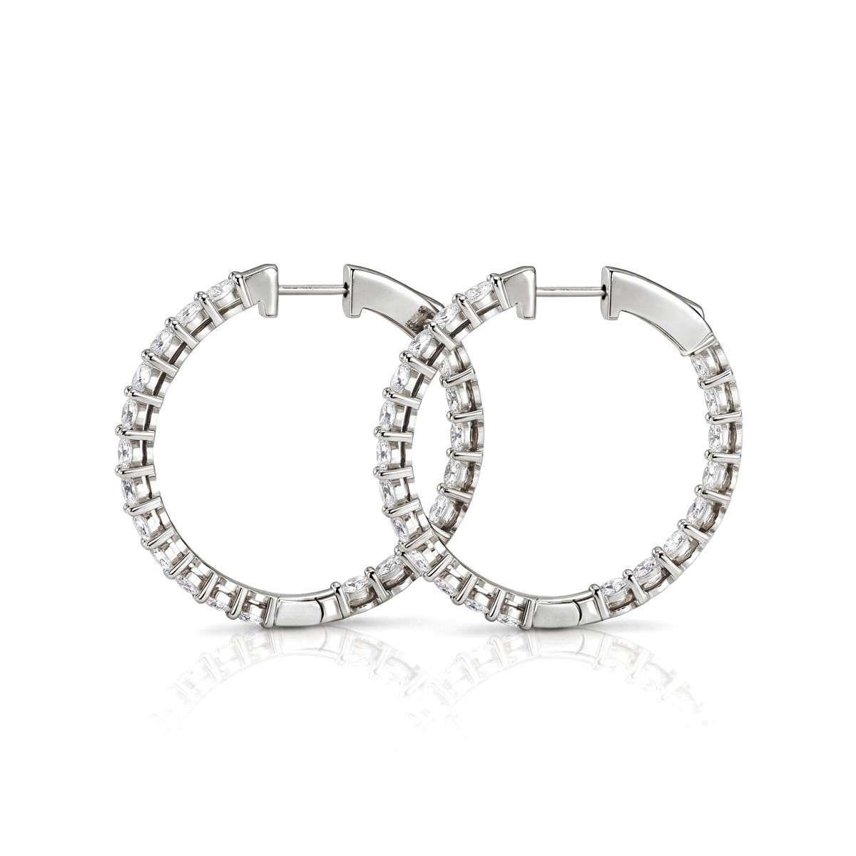 Luminette - Oval Cut Moissanite Channel Set Hoop Earrings