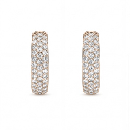 Glintique - Pavé Set Moissanite Huggie Hoop Earrings with Hinged Closure