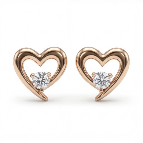 Essence - Moissanite Heart Earrings