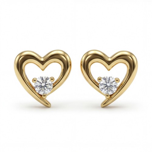 Essence - Moissanite Heart Earrings
