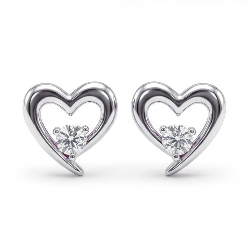 Essence - Moissanite Heart Earrings