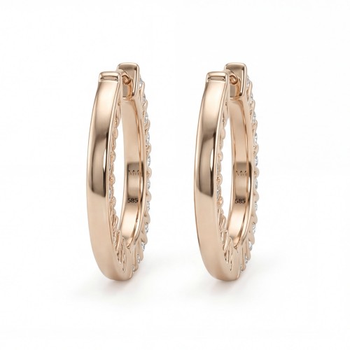 Pristine - Moissanite Petite Hoop Huggie Earrings