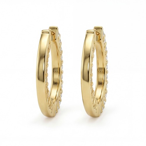 Pristine - Moissanite Petite Hoop Huggie Earrings
