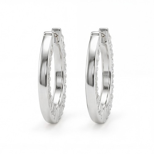 Pristine - Moissanite Petite Hoop Huggie Earrings