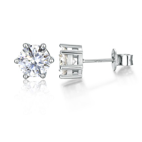 Sirius - Classic Six-Prong Moissanite Stud Earrings