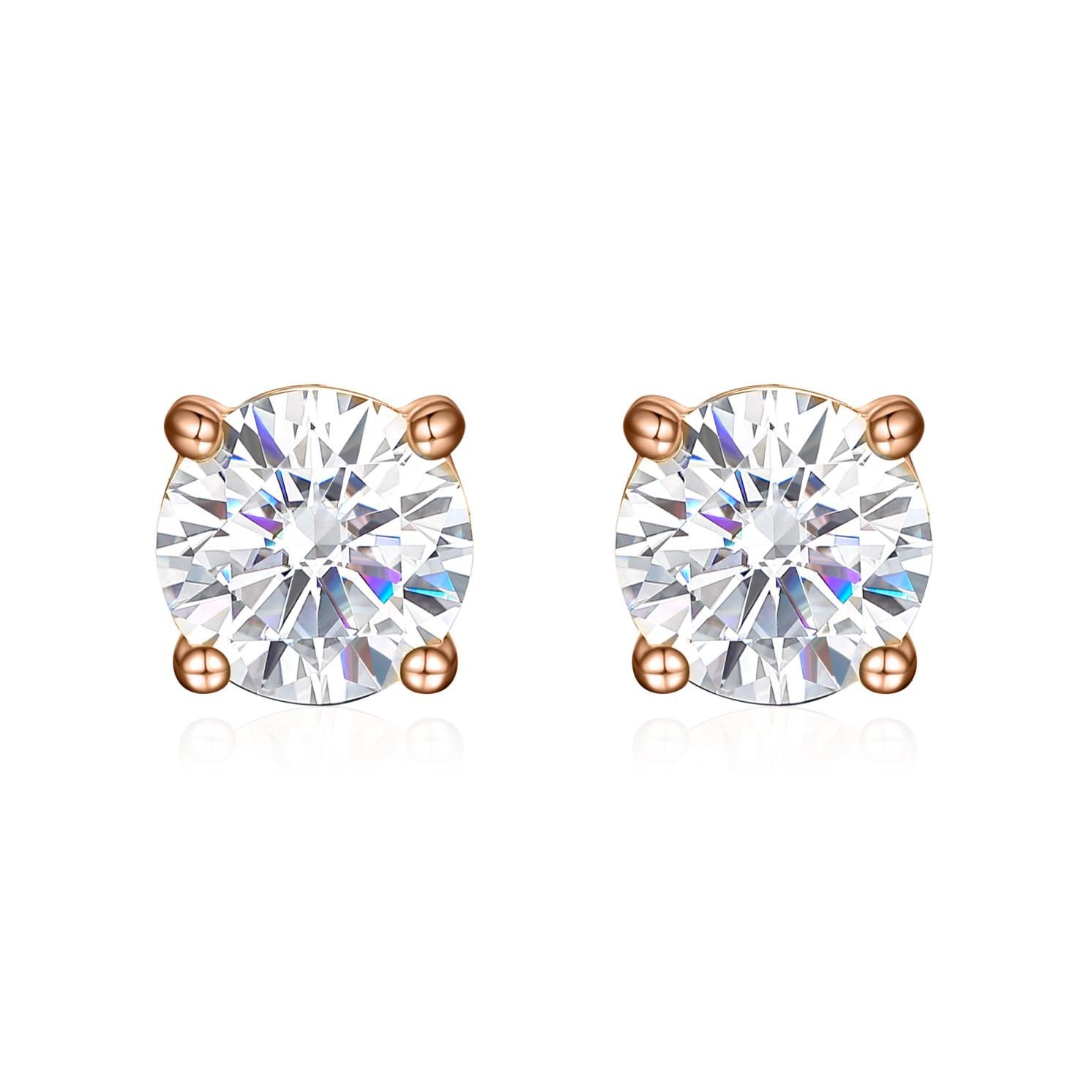 Helix - Secure Screw Back Moissanite Stud Earrings