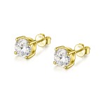 Helix - Secure Screw Back Moissanite Stud Earrings