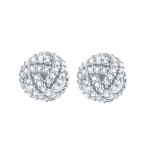 Cluster Spheres - Moissanite Stud Earrings in Pavé Setting