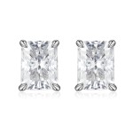Lustrine - Radiant Moissanite Stud Earrings
