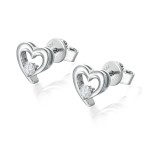 Essence - Moissanite Heart Earrings