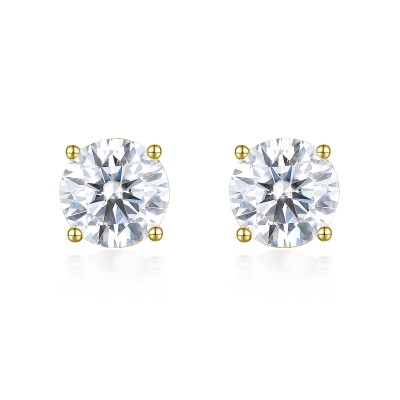 Gold moissanite earrings