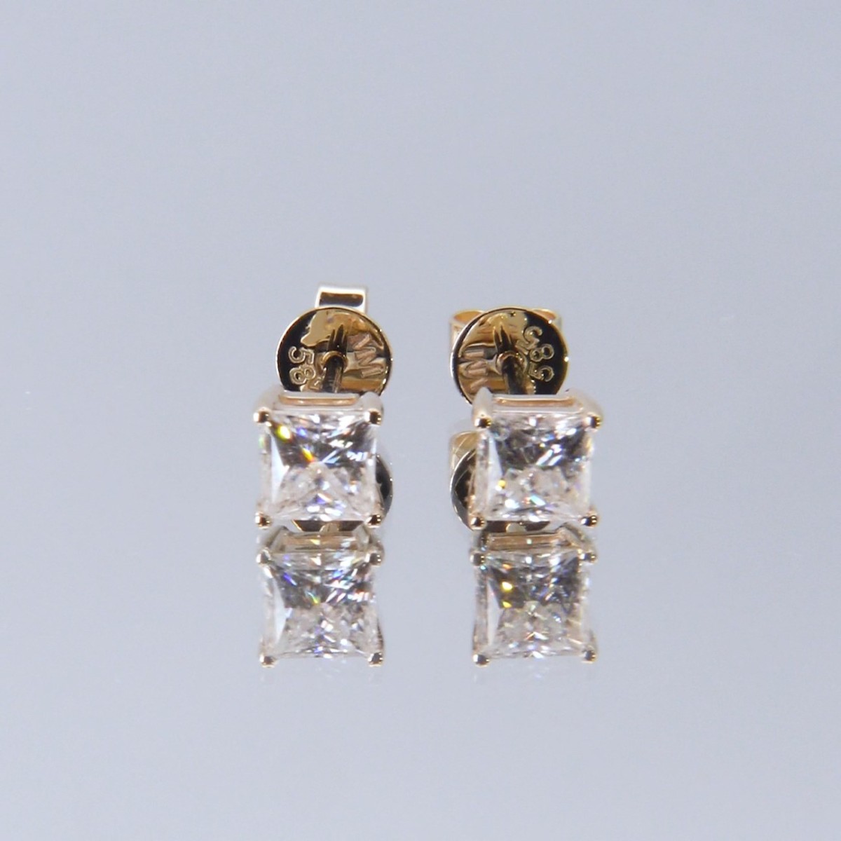 Orion – Princess Moissanite Stud Earrings