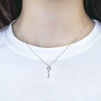 Amore - Heart Key Moissanite Pendant with Pave Setting