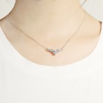 Vaneza - Elegant Moissanite V-shaped Necklace with Pave Accents