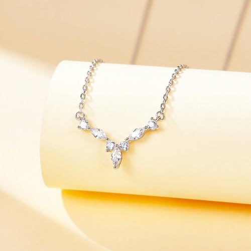 Adelina - Elegant Moissanite Necklace with Marquise Accents