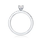 Nina Ring - Oval Moissanite Ring with Pavé Side Stones