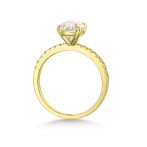Nina Ring - Oval Moissanite Ring with Pavé Side Stones