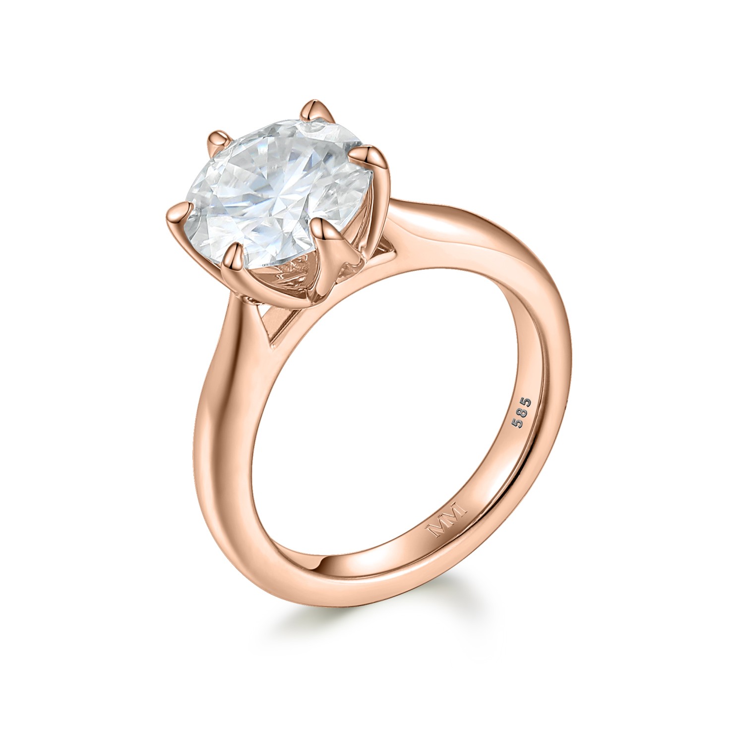 Yulia - Solitaire Moissanite Ring in Tulip Setting