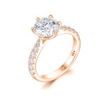 Yuliana - Moissanite Ring in Tulip Setting with Dazzling Side Stones Yuliana - Moissanite Ring in Tulip Setting with Dazzling Side Stones