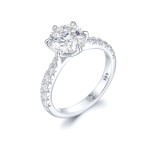 Yuliana - Moissanite Ring in Tulip Setting with Dazzling Side Stones