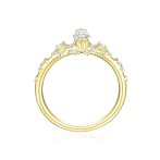 Elegante - Marquise Moissanite Ring with Vintage-Inspired Minimalist Side Stones