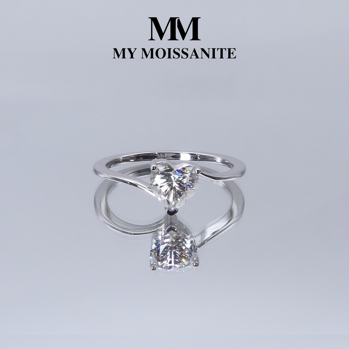 Amora - Heart Solitaire Moissanite Ring | My Moissanite