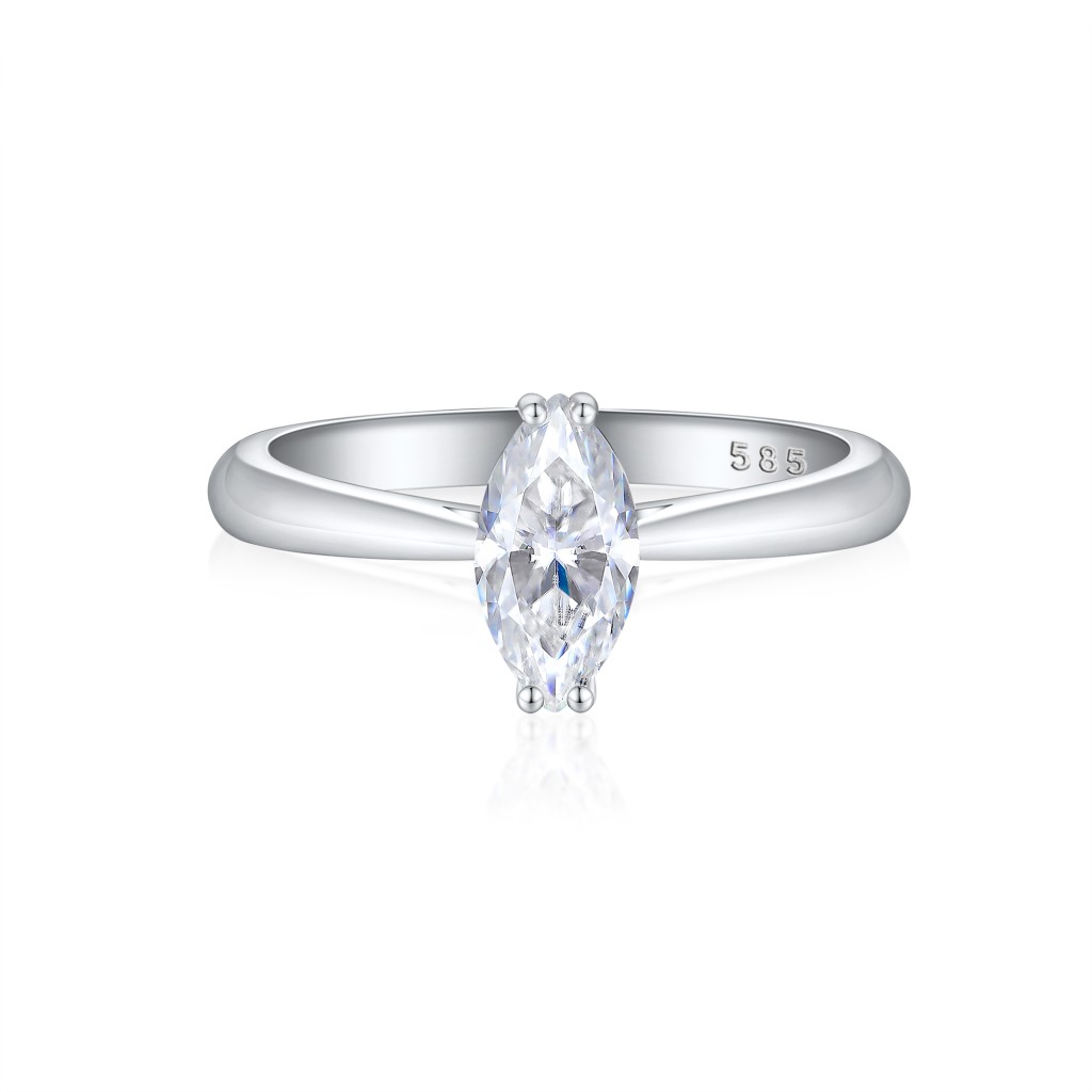 Liana - Marquise Solitaire Moissanite Ring