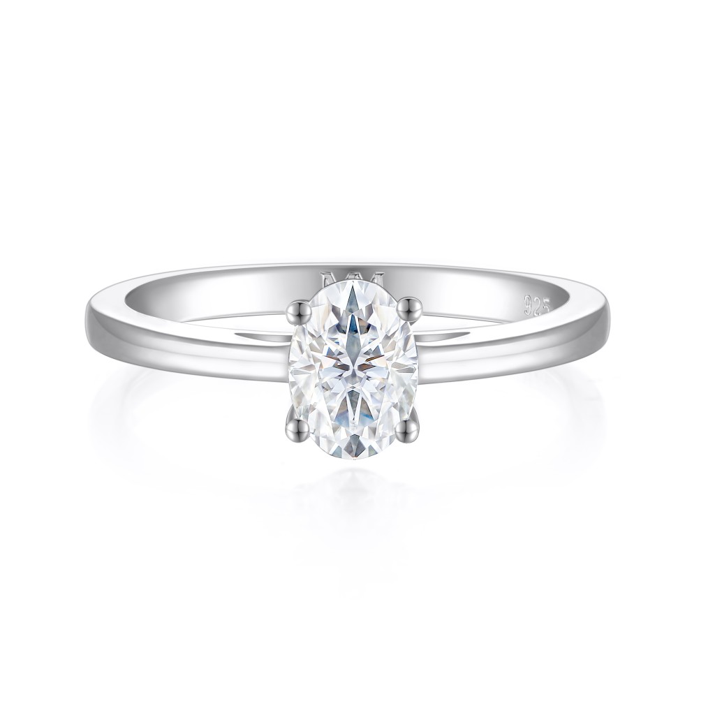 Eloise - Oval Solitaire Moissanite Ring