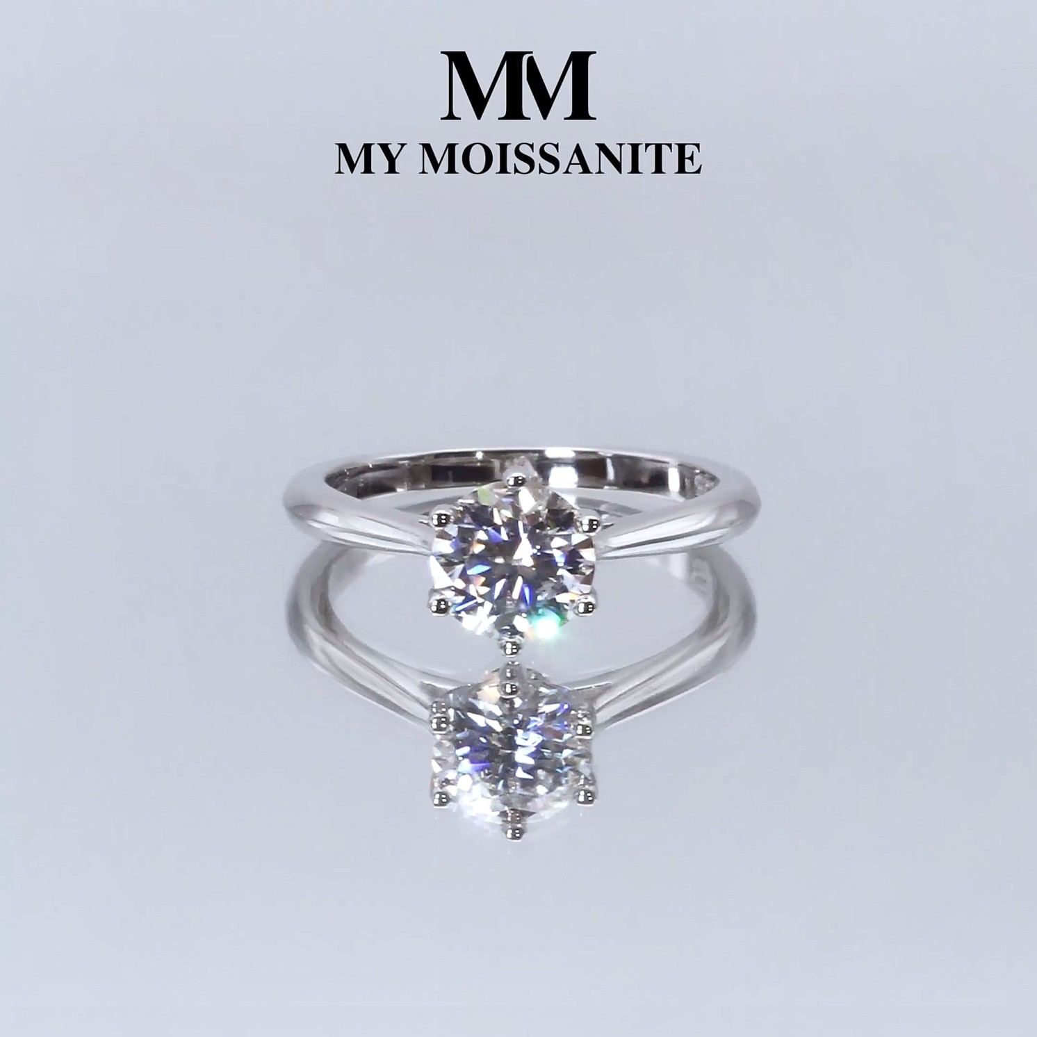 Ella - Solitaire Moissanite Engagement Ring	