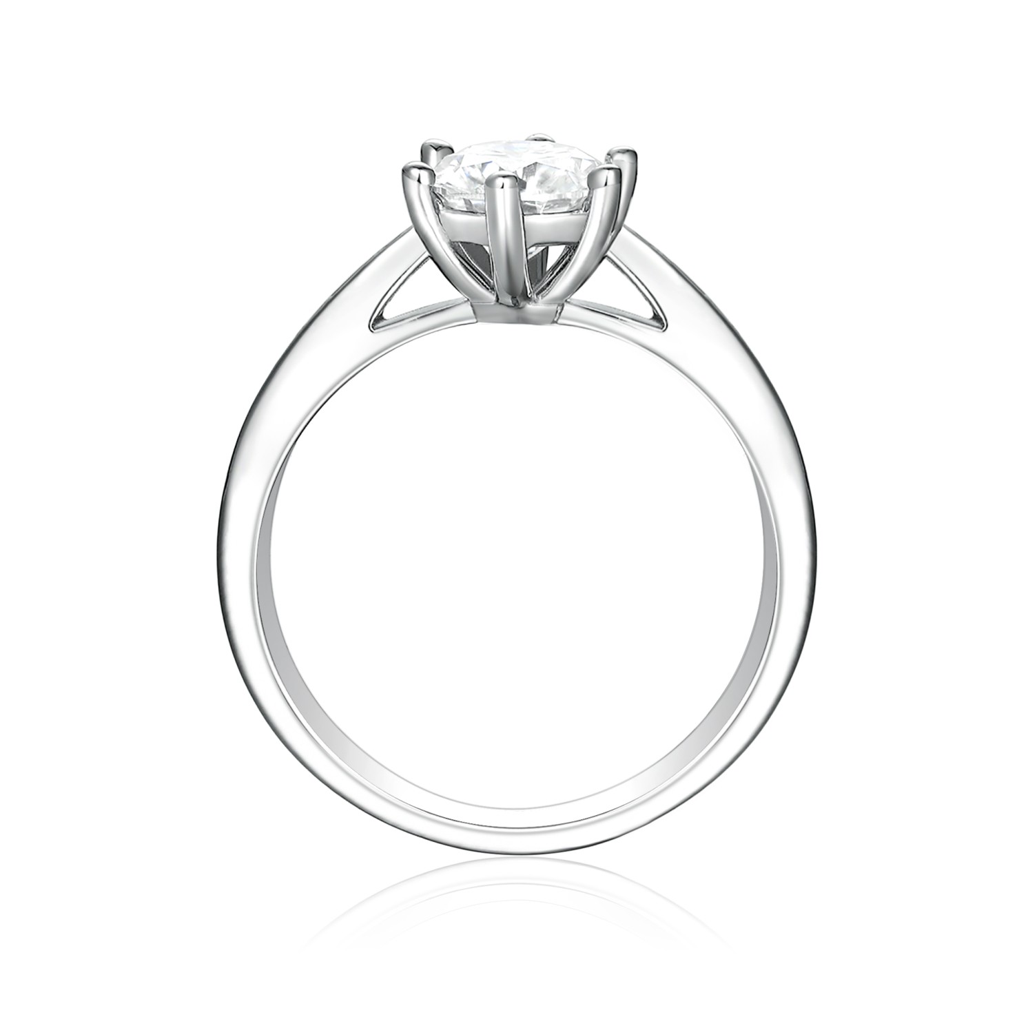Sophia Ring - Moissanite Engagement Ring Pavé Side Stones