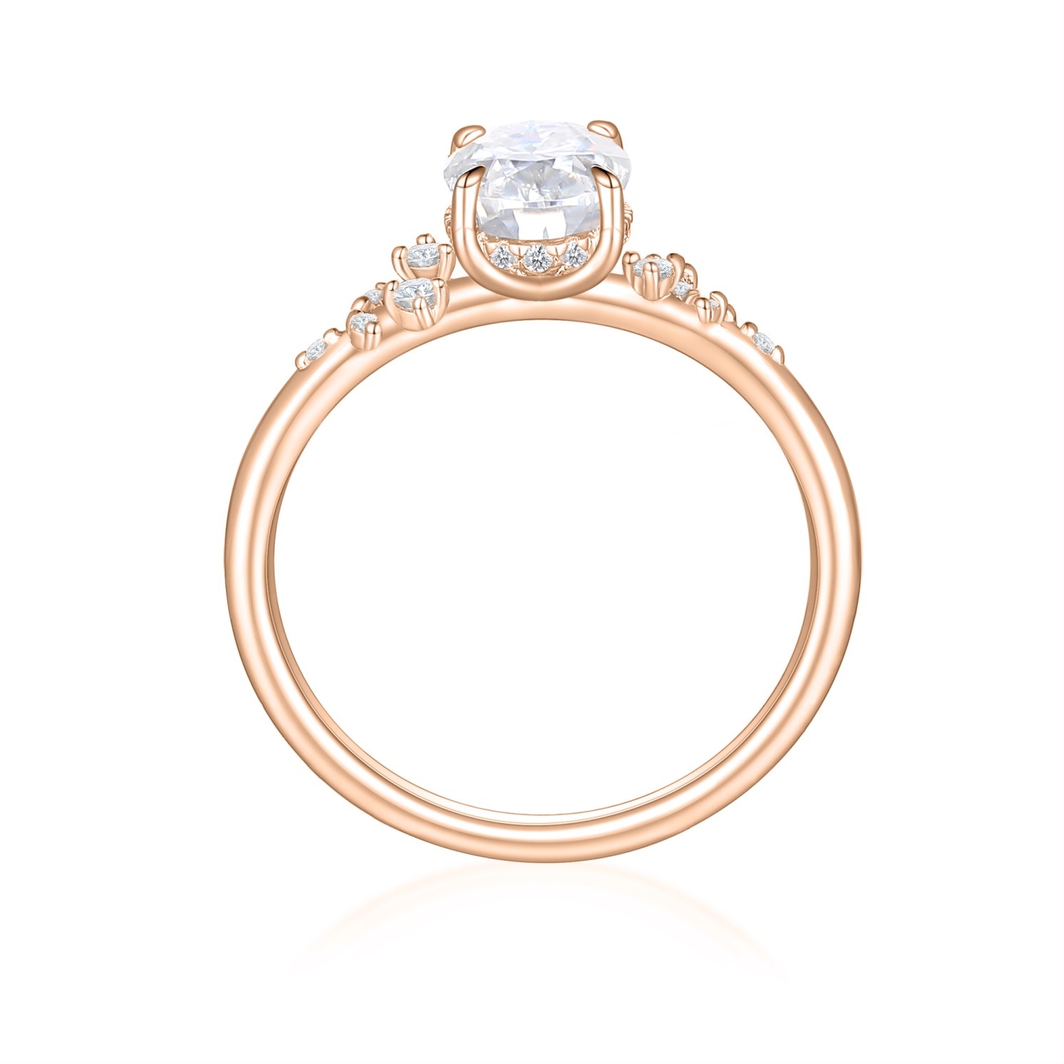 Ethereal Elegance Set - Ovaline & Serenella Moissanite Bridal Set With Marquise Accents