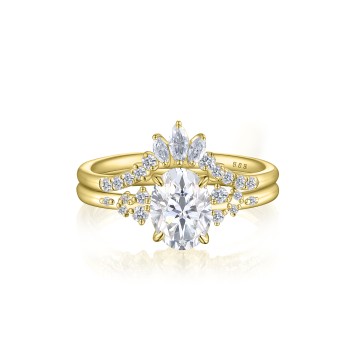 Gold moissanite wedding rings