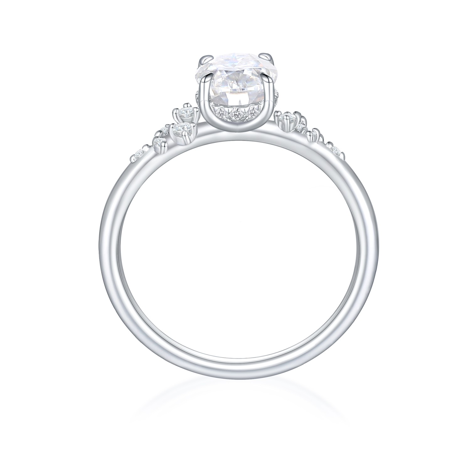 Ethereal Elegance Set - Ovaline & Serenella Moissanite Bridal Set With Marquise Accents