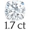 1.7 carat (7 mm) 