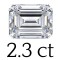 2.3 carat (6*9 mm) 