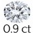 0.9 carat (5*7 mm)