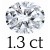 1.3 carat (5.5*7.5 mm)